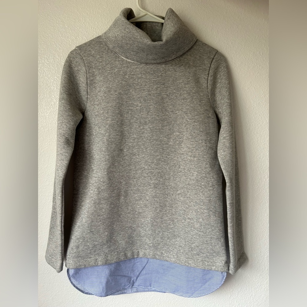 NWT, J.CREW, Women Fleece Turtleneck Tops, Heather Gray, Size: XXS